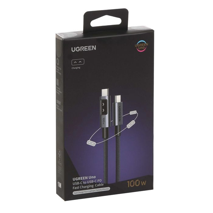 UGREEN Uno USB-C to USB-C 100W PD Fast Charging kabeli (1 metr)