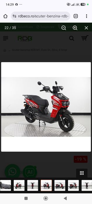 Vând scuter NOU, 50 cc, se conduce cu AM sau B