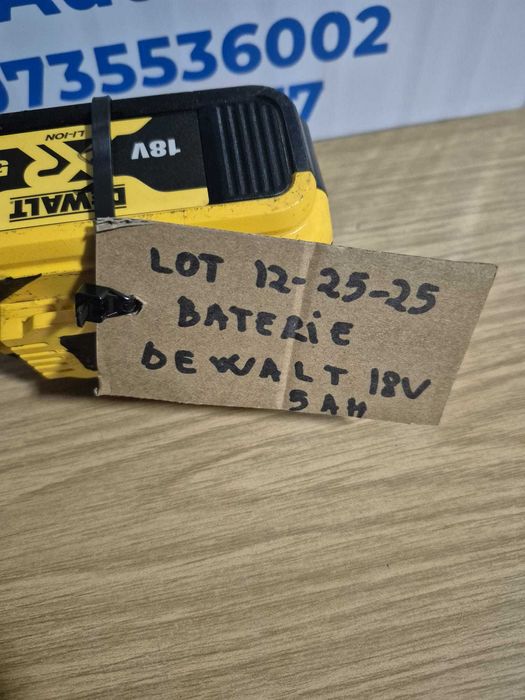 baterie dewalt 18 v 5 ah - lot 12-25-25