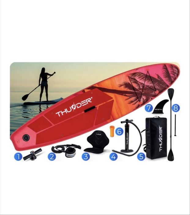 Комплект с надуваем борд, Thunder, ISLE, 320 x 75 x 15 cm, Red Island