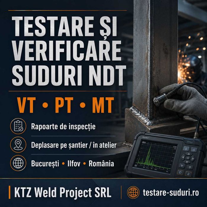 Testare suduri NDT VT PT MT – București, Ilfov, deplasare
