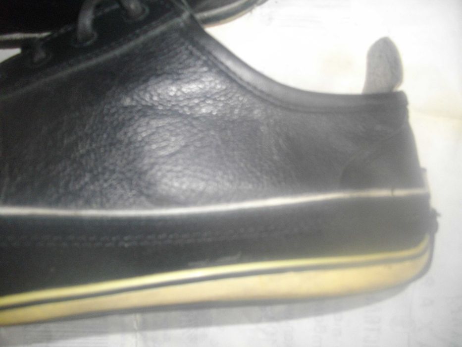 №44-Мъжки Черни Маратонки Спортни Обувки-Ест.Кожа-Унгарски-Почти Нови