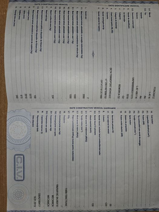 Platforma auto 2 t .