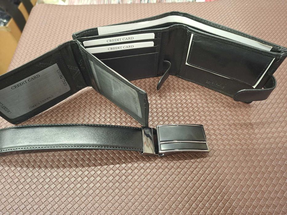 Мъжки комплект портфейл и колан