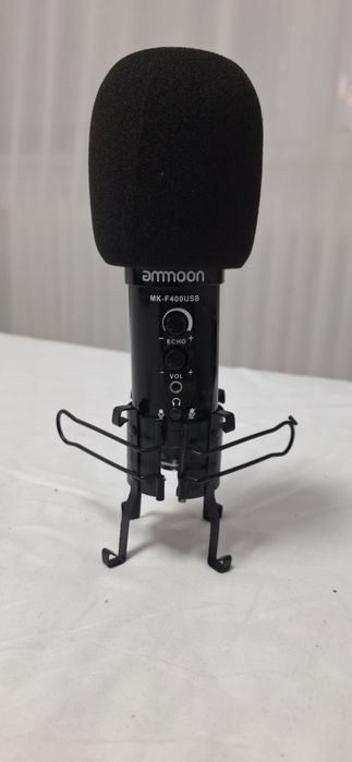 Microfon USB Amoon MK-F400USB + shock mount + burete antifon