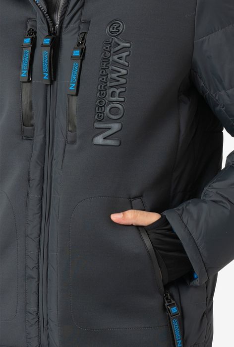 Geographical Norway Зимно яке Beachwood с качулка, Сив/Син