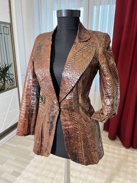 Sacou din piele naturala de piton , piesa unicat marime xs