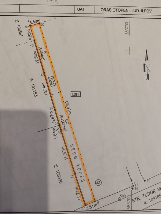 Teren intravilan 982 mp cu utilități – Otopeni, Odăile