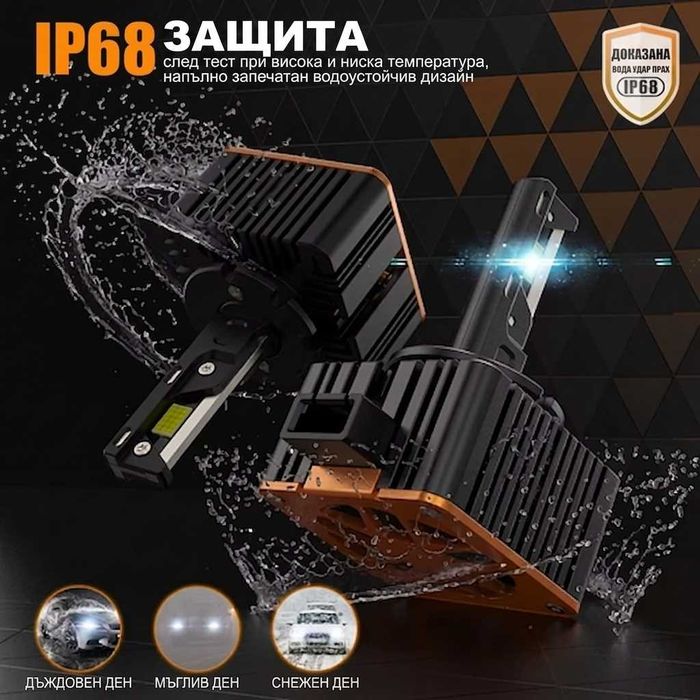 ГАРАНЦИЯ, Премиум LED Крушки (Заместител на Ксенон) – Максимална Яркост D1S и D3S