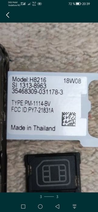 Rama Carcasa Neagra Sony Xperia XZ2 Black Display Spart Defect