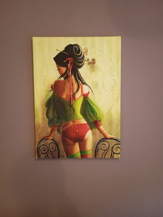 Tablou Geisha, print pe panza