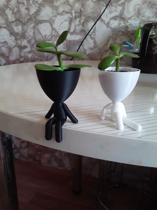 Цветы в позитивных горшочках