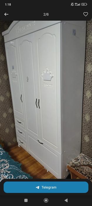 Детский шкаф  (цвет белый)