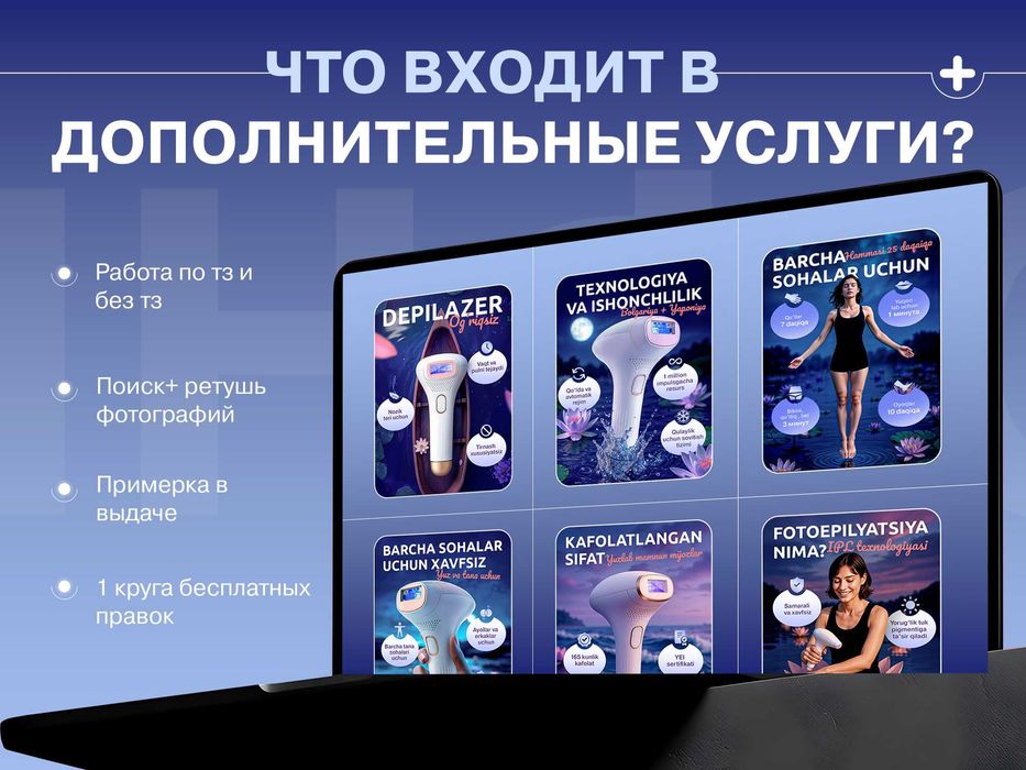 Дизайн инфографики — Uzum, Ozon, Wildberries, Яндекс Маркет