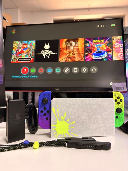 Nintendo Switch Oled Splatoon edition KEFIR,256Gb прошитая