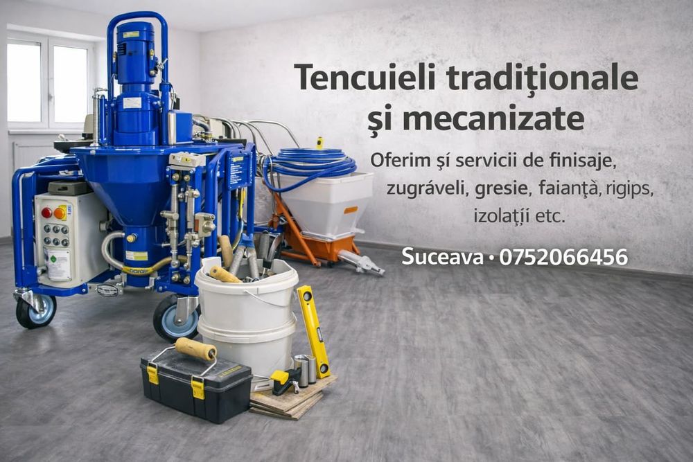 Tencuială mecanizată și glet