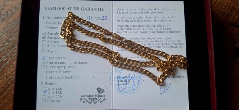Lănțișor de aur 18k NOU..