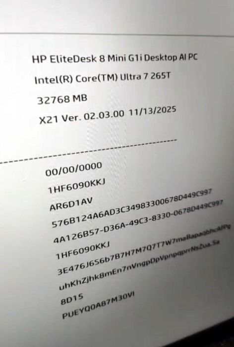 HP EliteDesk 8 Mini G1i AI PC Ultra 7 265T 32GB 2TB Nou Garantie