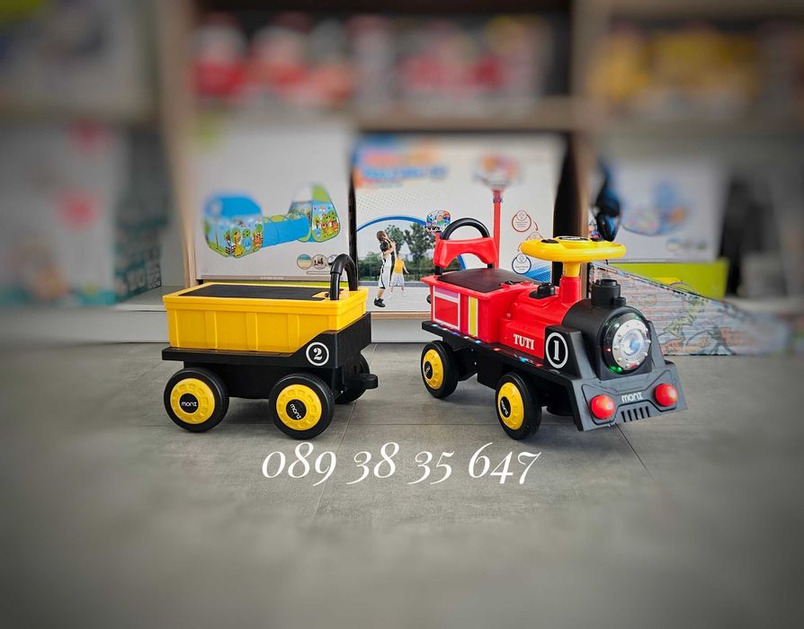 ТОП ЦЕНА!НОВО!Детски акумулаторен влак Tuti с 12V батерия,USB