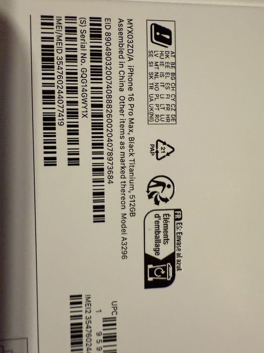 Iphone 16 pro max 512