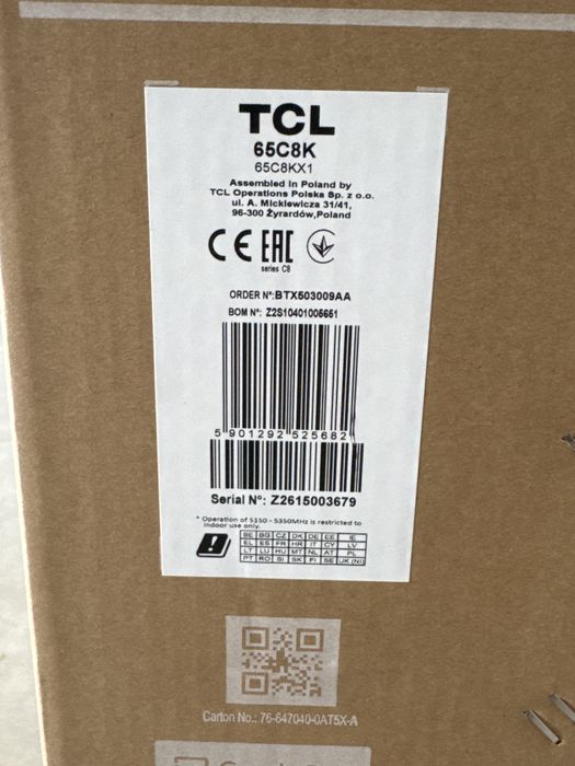 TCL 65C8K / 65inch / Sigilat