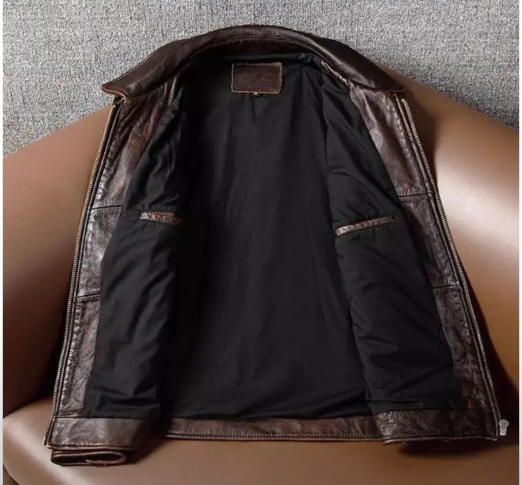 Кожаная мужская  куртка