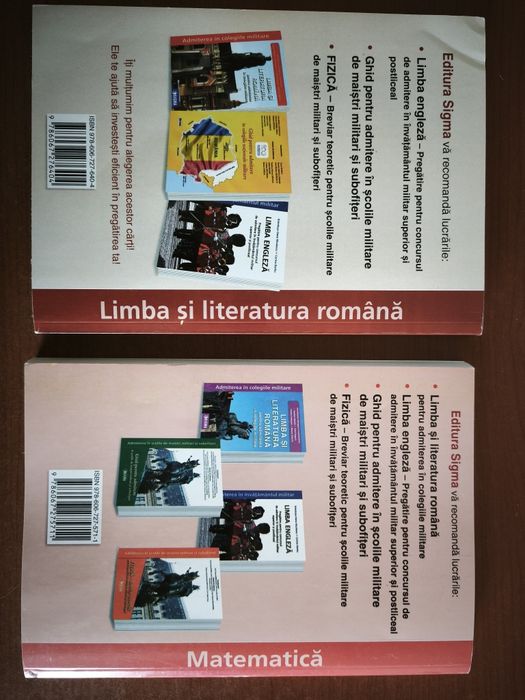 Pachet cărți teste admitere in licee militare