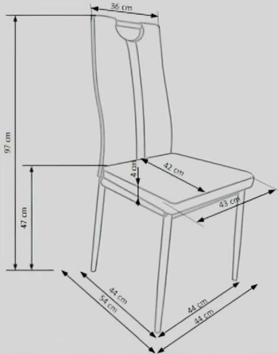 Scaune moderne (4 buc.) din piele ecologică culoare gri - ,,NOI'