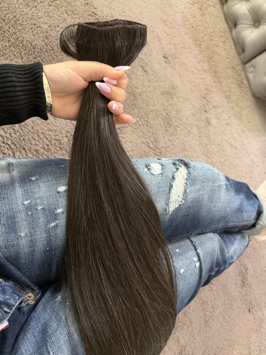 200 гр славянска коса 70 см  екстеншъни