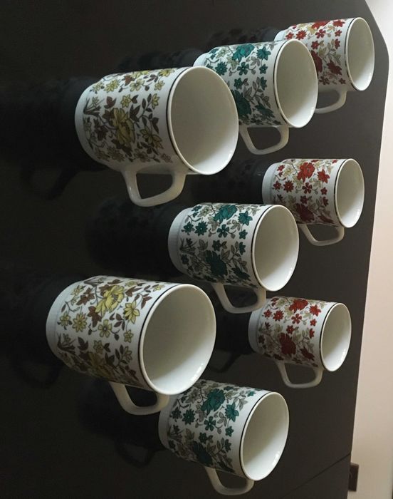 Комплект от 8 бр. порцеланови чаши за чай тип мъг - нови