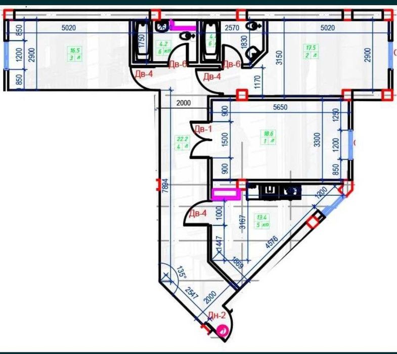 Продается Квартира в ЖК Оби Хает!|КОРОБКА| 3х комн,105м2   АКТ