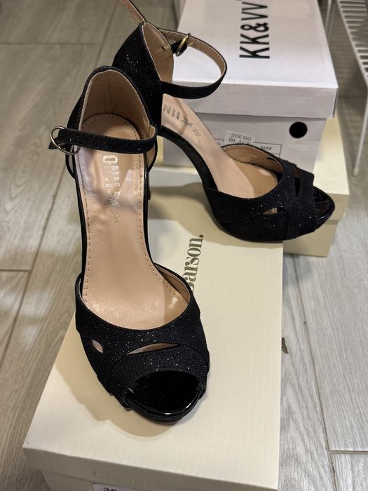 Vand pantofi dama cu toc inalt negri 35