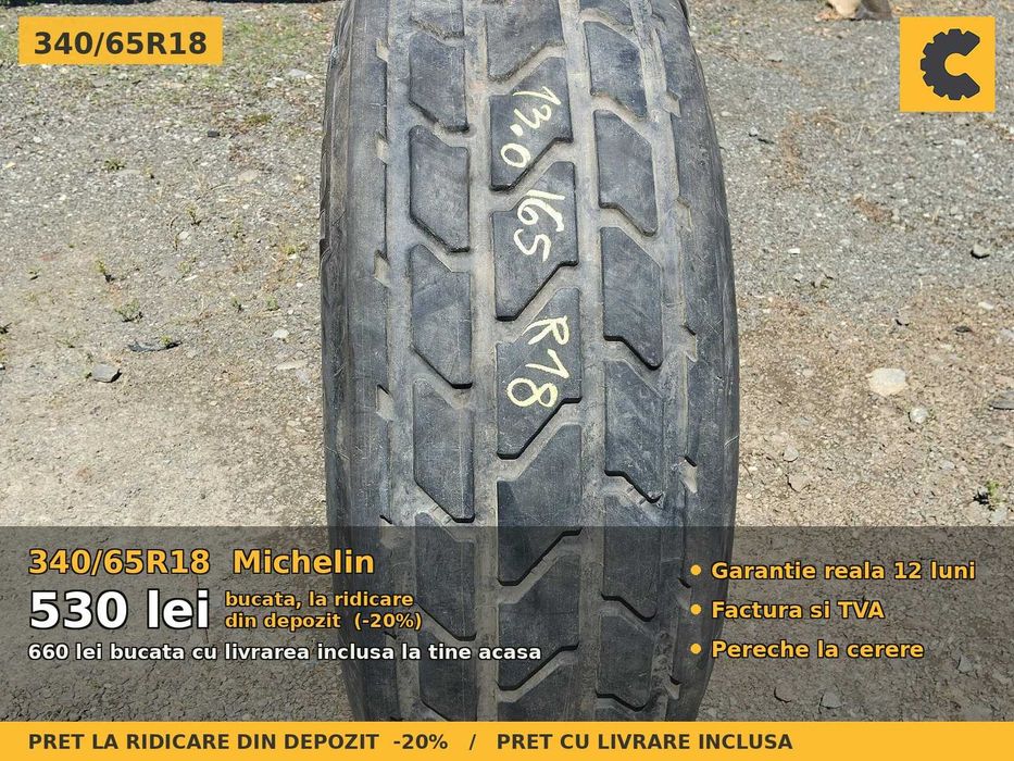 ANVELOPE 340/65R18 340 65 R18 3406518 Michelin Cauciucuri Remorca Cisterna Presa Baloti Imprastietoare Implement Flotatie SH Garantie 12 Luni Factura