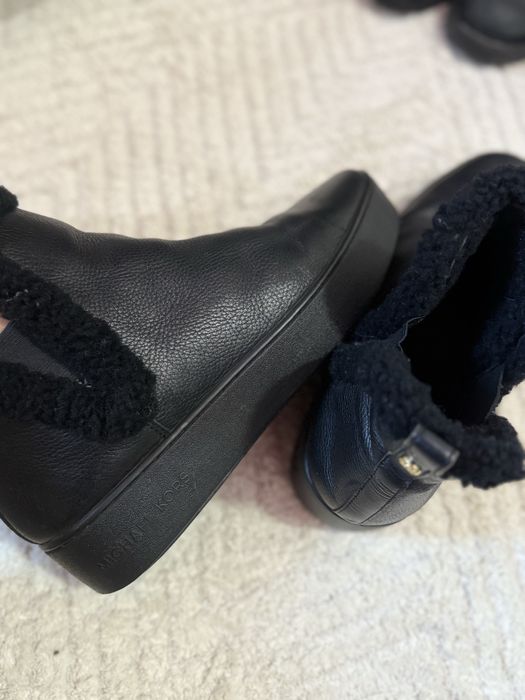 Дамски кожени боти/ботуши Michael Kors с топла подплата и платформа