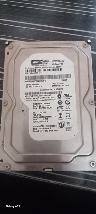 Продавам два Употребявани Хард Диска Western Digital по 160 gb