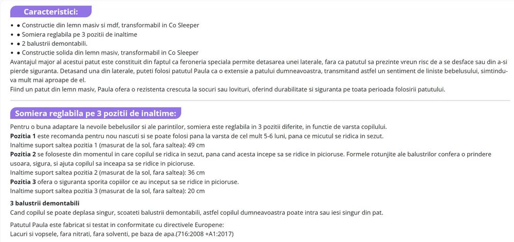 Patut bebe, 120x60 cm, E-Kids, Garantie, nu trimit prin curier