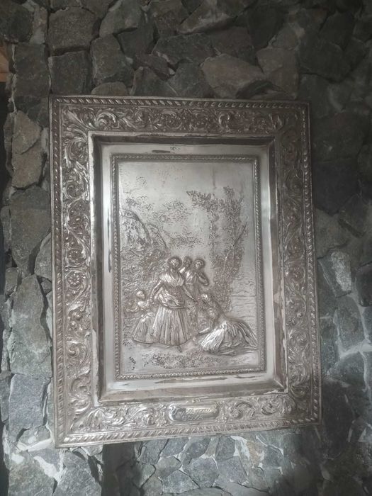 Tablou metaloplastie din cupru argintat reproducere după Goya