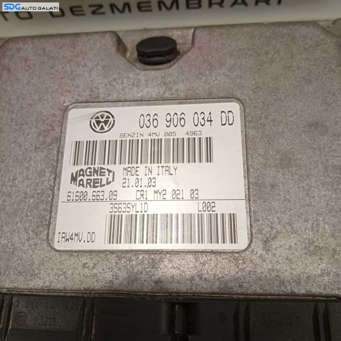 Kit Pornire ECU Calculator Motor Cip Cheie Ceas Ceasuri Bord cu Imobilizator Volkswagen Polo 9N 1.4 16V 2002 - 2010 Cod 110080124001A 036906034DD 6Q0920800 [1432]