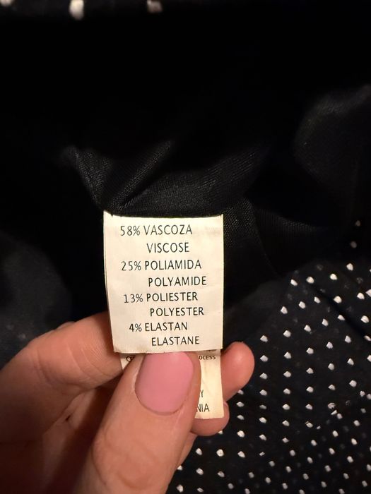 Fustă office neagră cu buline