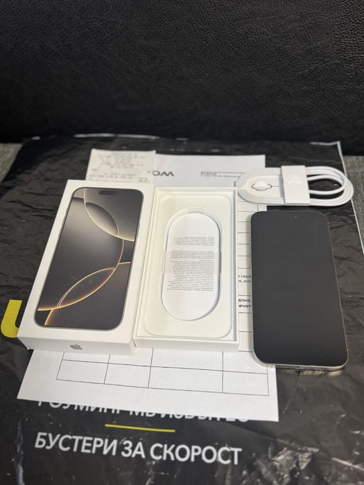 КАТО НОВ 256GB iPhone 16 Pro Max Vivacom Гаранция 2027г Natural