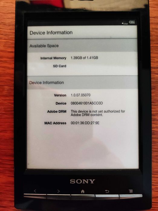E-reader Sony PRS-T1