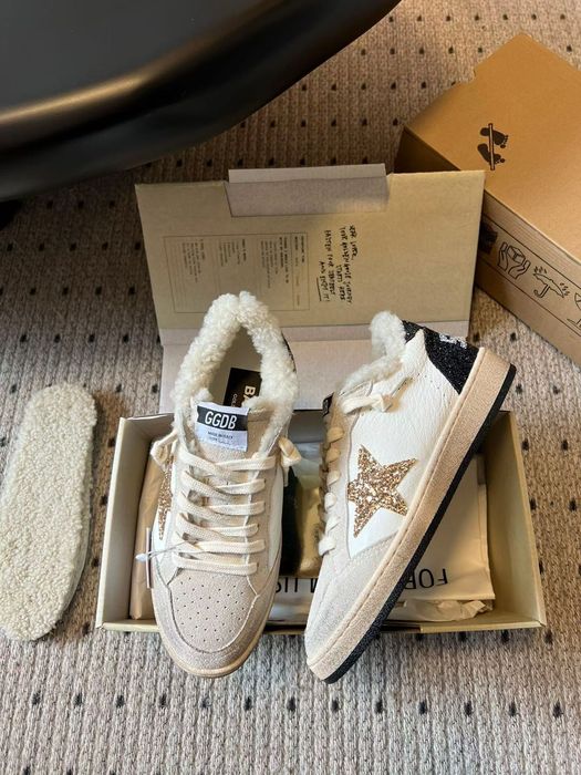 Зимни маратонки golden goose с естествена агнешка вълна