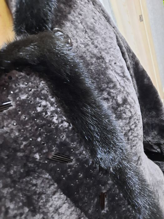 Шуба мутон + норка