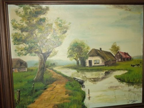 Tablou Ulei pe panza o lucrare deosebita semnata,95 cm cu 58