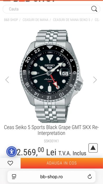 Ceas Seiko 5 Sports Black Grape GMT SKX SSK001K1 NOU