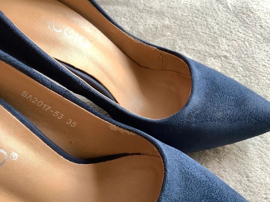 Pantofi blue cu flori