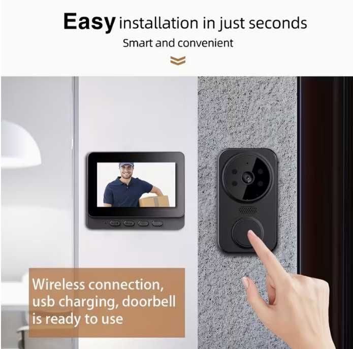 Интелигентен видео звънец с 4.3-инчов екран