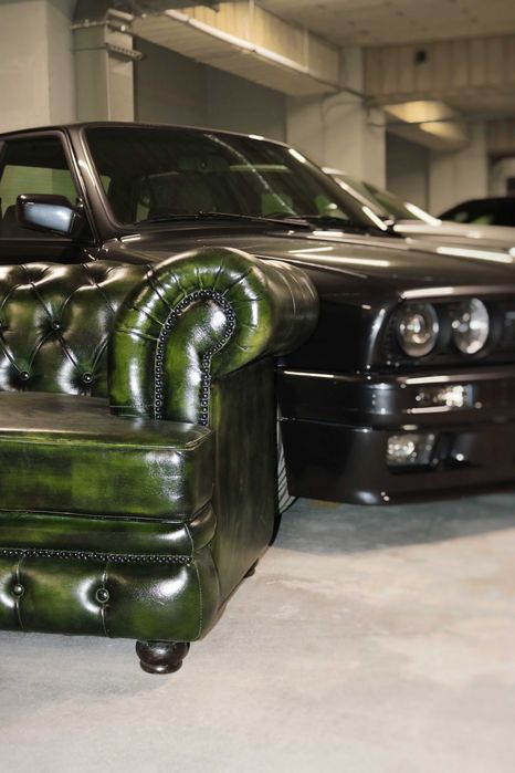 Fotoliu Chesterfield, piele naturala bison