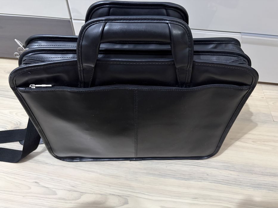 Geanta laptop HP, originala, piele naturala, 17”