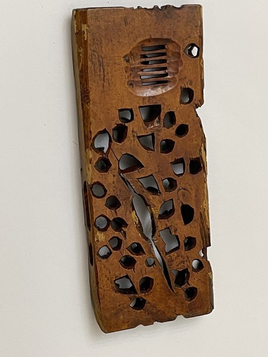 Sculpura foarte veche in lemn, Japoneza. Stil diorama. Scena 3d